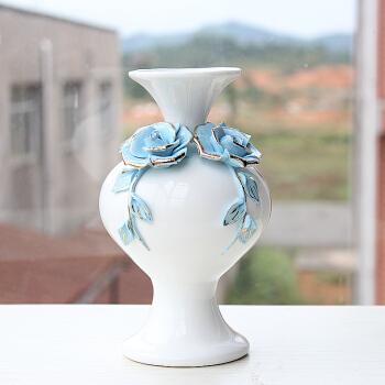 艺术品白色花瓶欧式陶瓷工艺品客厅摆件家居装饰品创意小花插礼物sn